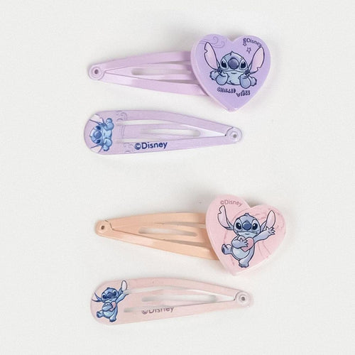 Chouchou en tissu rose et lilas assorti au thème Stitch Disney