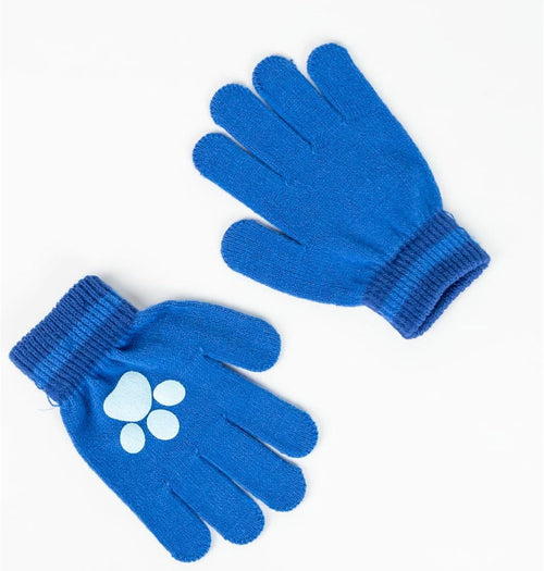 Détail du tour de cou Pat' Patrouille en maille colorée assorti au bonnet