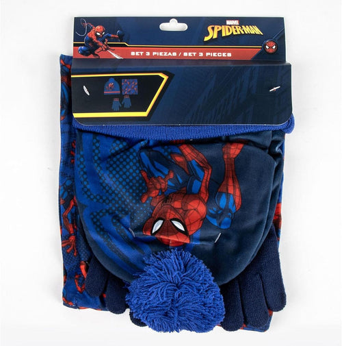 Packaging de l’ensemble bonnet, gants et snood Spider-Man prêt à offrir