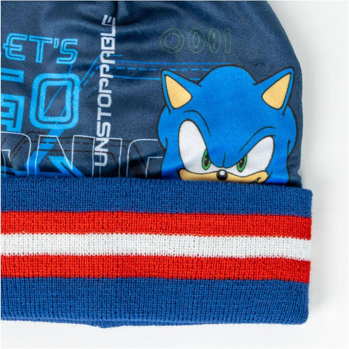 Zoom sur les gants Sonic assortis pour enfant en coton doux