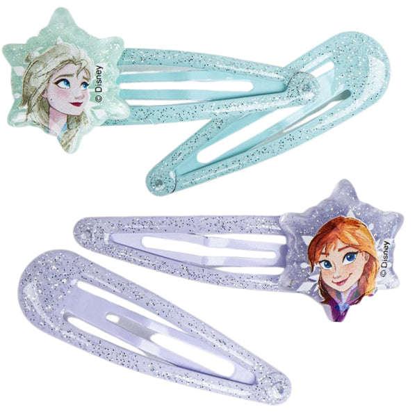 Lot de 4 clips cheveux Frozen multicolores pour fille, style Elsa et Anna