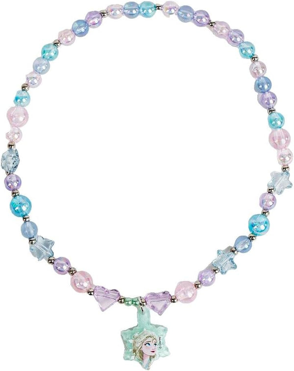 Collier La Reine des Neiges pour fille avec pendentif Elsa sur cordon en polyester