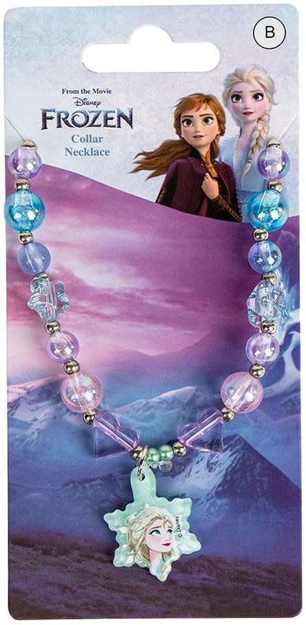 Détail du cordon en polyester du collier La Reine des Neiges pour enfant