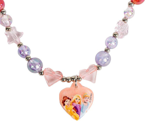 Zoom sur le pendentif La Reine des Neiges du collier Princesse Disney avec détails colorés