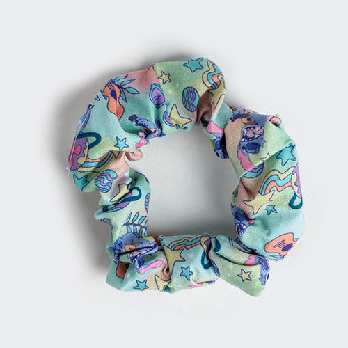 Chouchou uni rose Disney Stitch en tissu doux pour attacher les cheveux