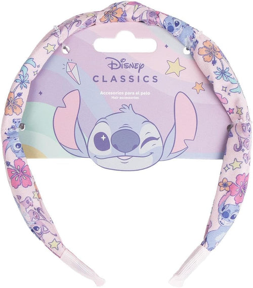 Bandeau Disney Stitch pour fille avec oreilles et nœud posé de face