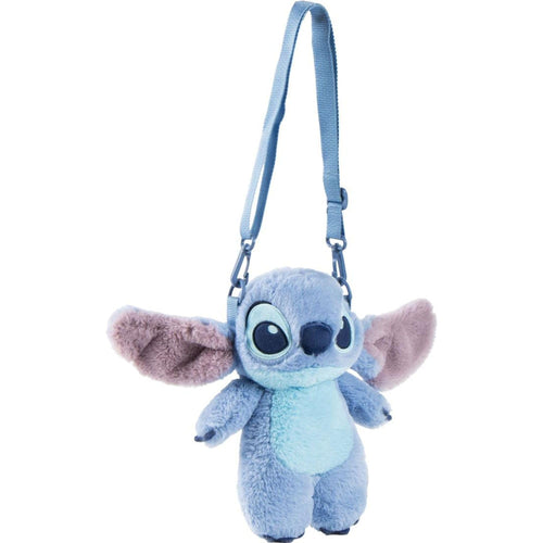 Sac peluche Stitch 3D bleu avec visage brodé et oreilles en relief