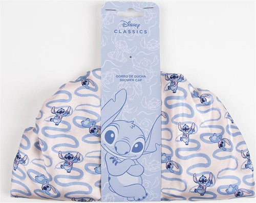 Détail de la matière plastique imperméable du bonnet de douche Stitch