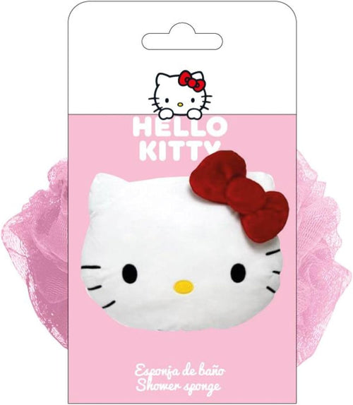 Éponge maquillage 3D Hello Kitty rose avec détails du personnage sur le dessus