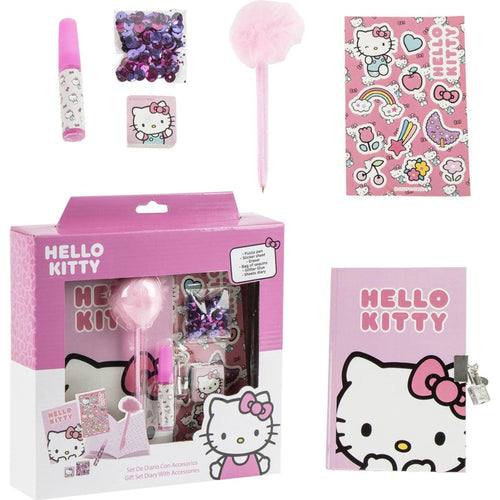 Coffret agenda Hello Kitty avec journal et accessoires de papeterie colorés