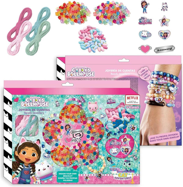 Coffret créatif Gabby's Dollhouse avec perles multicolores et breloques personnages pour bracelets
