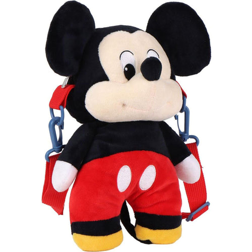 Sac en peluche Mickey Mouse bleu avec visage 3D et oreilles en relief