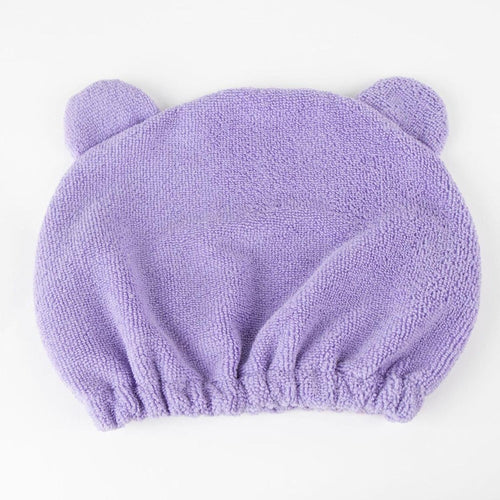 Tissu microfibre doux et absorbant de la serviette cheveux Bisounours, gros plan