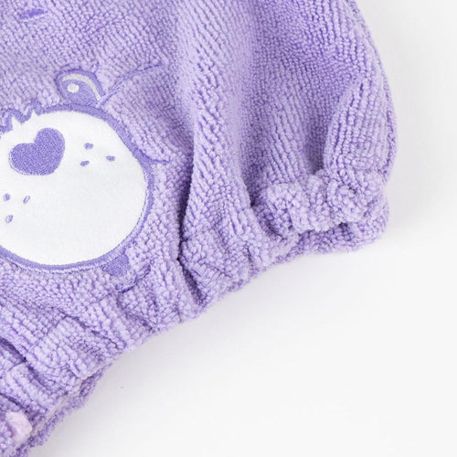Motif Bisounours Care Bears imprimé sur la serviette cheveux, détail des couleurs