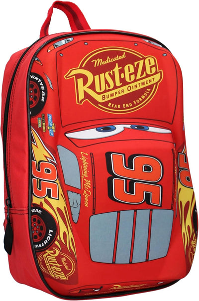 Sac à dos enfant Cars rouge avec Lightning McQueen en relief 3D sur le devant