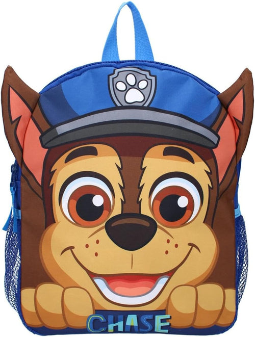 Sac à dos enfant bleu Paw Patrol avec Chase sur le devant et grand compartiment zippé