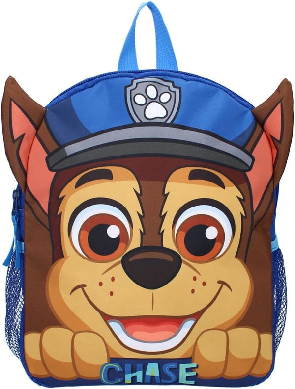 Sac à dos enfant bleu Paw Patrol avec Chase sur le devant et grand compartiment zippé
