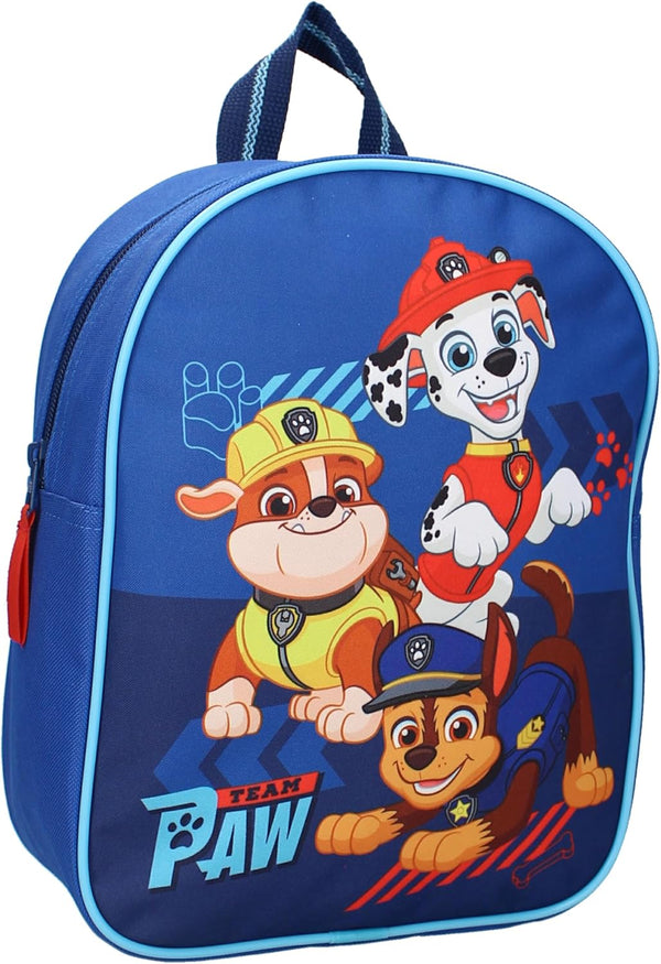 Sac à dos enfant Paw Patrol bleu avec Chase, Rubble et Marshall sur le devant