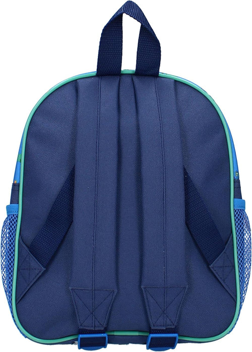 Détail du compartiment principal du sac à dos Peppa Pig avec motif discret de dinosaures