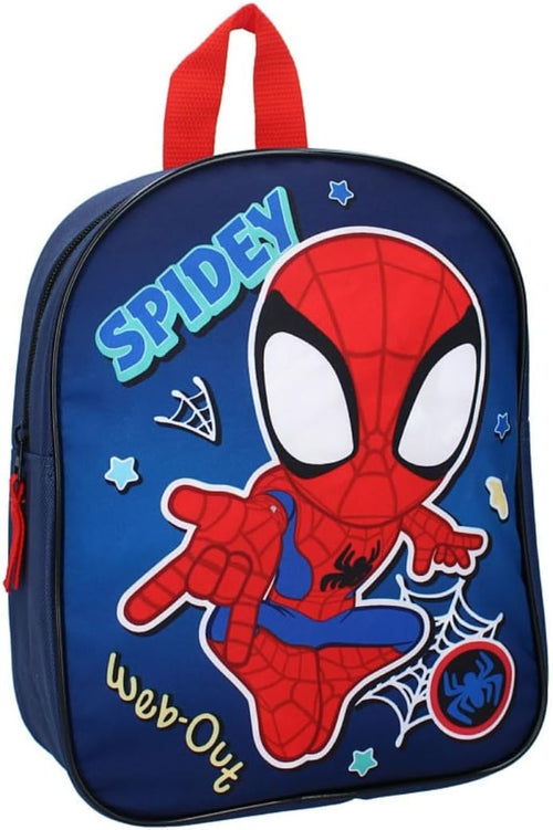 Sac à dos enfant Spidey Web-Out bleu avec grand motif de Spidey sur le devant