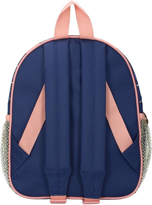 Détail des compartiments du sac à dos La Reine des Neiges 2 avec poche avant zippée