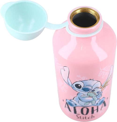 Vue latérale de la gourde Stitch montrant sa forme élancée et sa contenance