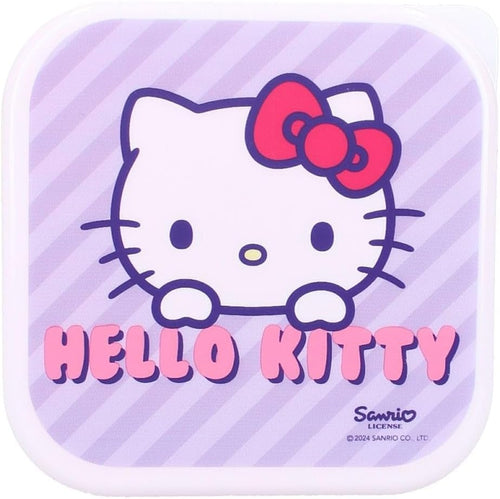 Vue des trois boîtes Hello Kitty empilées les unes dans les autres pour le rangement