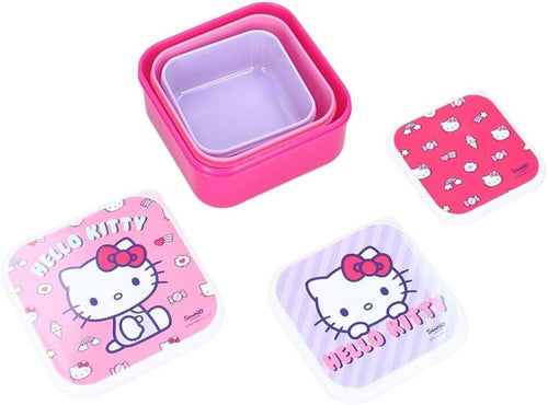 Présentation du set complet de boîtes à goûter Hello Kitty Fresh prêtes pour l’école