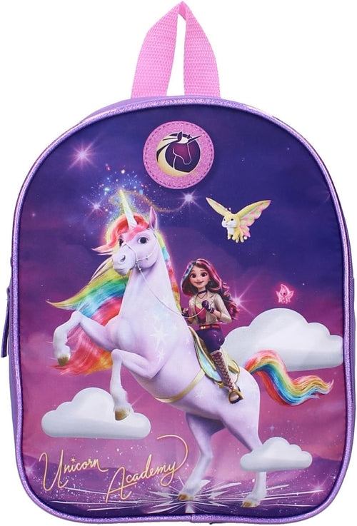Détail du motif licorne féerique Unicorn Academy It's Fate sur le sac