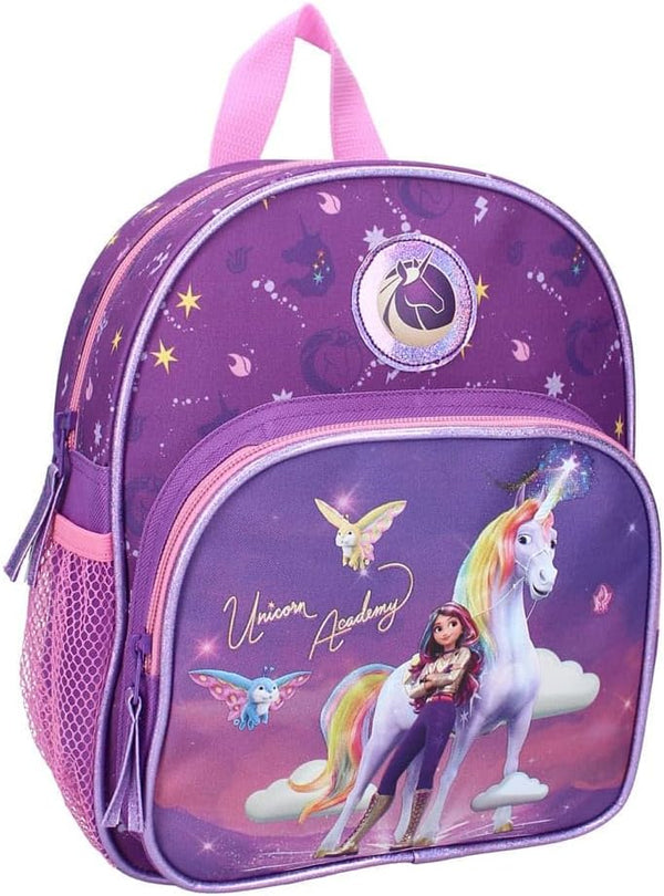 Sac à dos enfant Unicorn Academy violet avec grand motif de Sophia et Waltstar