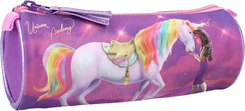 Trousse Unicorn Academy violette avec Sophia et Waltstar sur le devant