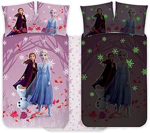 Parure de lit phosphorescente la reine des neiges