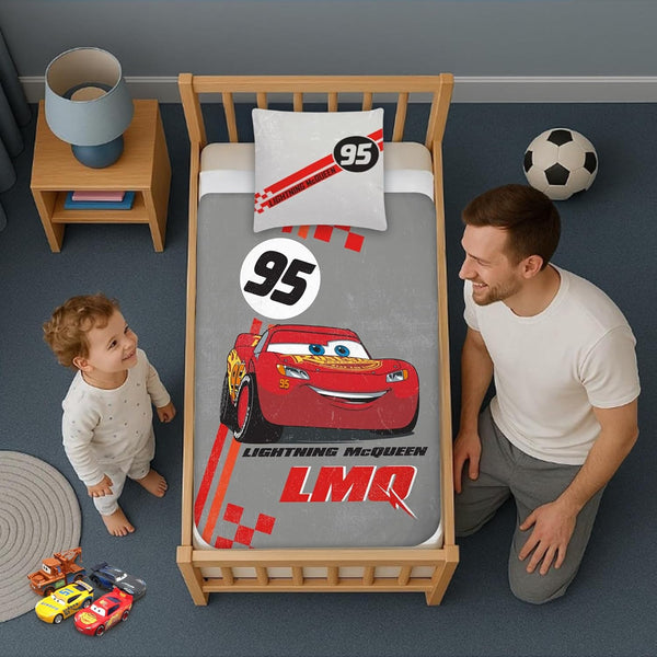 Parure de lit Disney Cars McQueen réversible 100x135 + taie 40x60 cm – Coton