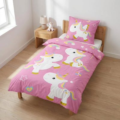 Vue de côté - Parure de lit Licorne – 100x135