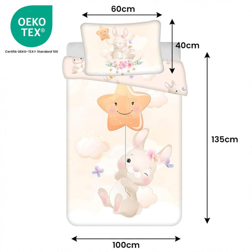 Taille de la parure de lit Parure de lit Lapin et étoile – 100x135