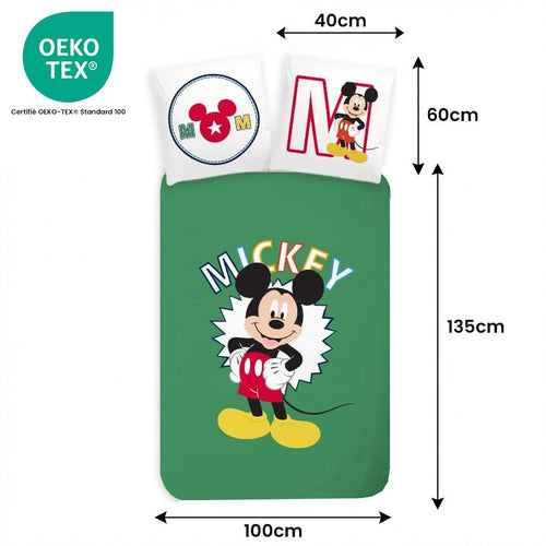 Vue de dessus - Parure de lit Mickey Mouse – 100x135