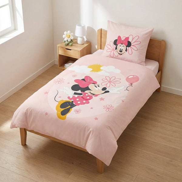 Parure de lit Minnie Mouse réversible 100x135 + taie 40x60 cm – Coton Oeko-Tex