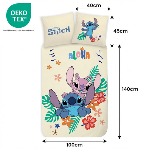 Taille de la parure de lit Parure de lit Stitch & Angel – 100x140