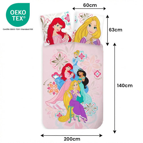 Taille de la parure de lit Parure Ariel, Jasmine, Raiponce, Cendrillon – 140x200