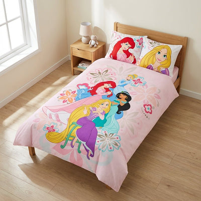 Vue de côté - Parure Ariel, Jasmine, Raiponce, Cendrillon – 140x200