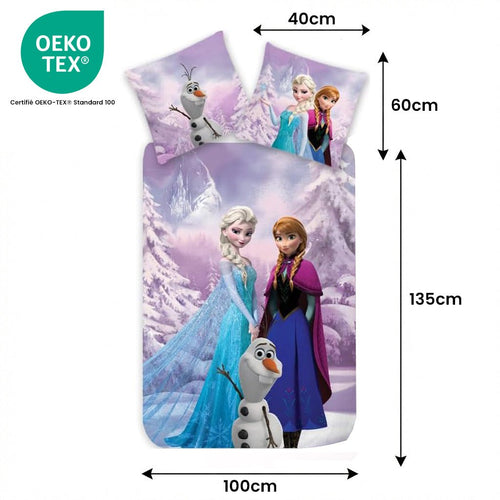 Taille de la parure de lit Parure de lit Elsa, Anna, Olaf – 100x135