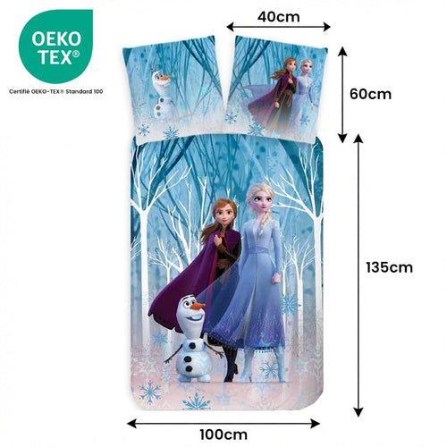 Vue de dessus - Parure de lit Elsa, Anna, Olaf – 100x135