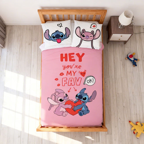 Vue de dessus - Parure de lit Stitch & Angel - 100X135
