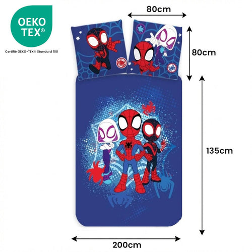 Taille parure de lit Marvel Spidey et ses super amis réversible