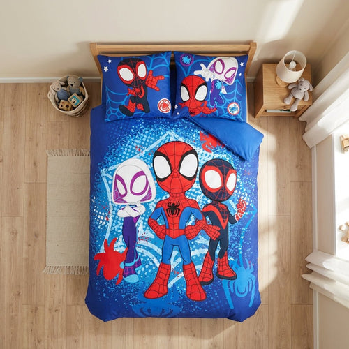 Vue de dessus - Parure de lit Spidey & Friends - 135X200