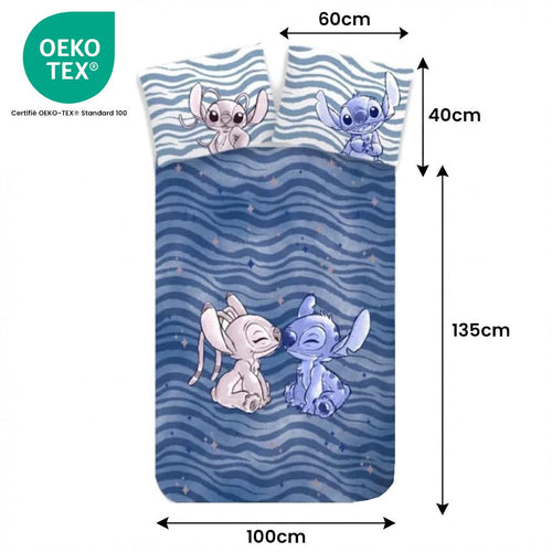 Vue de dessus - Parure de lit Stitch & Angel – 100x135