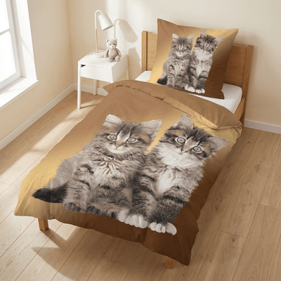 Vue de côté - Parure de lit Chatons – 135x200