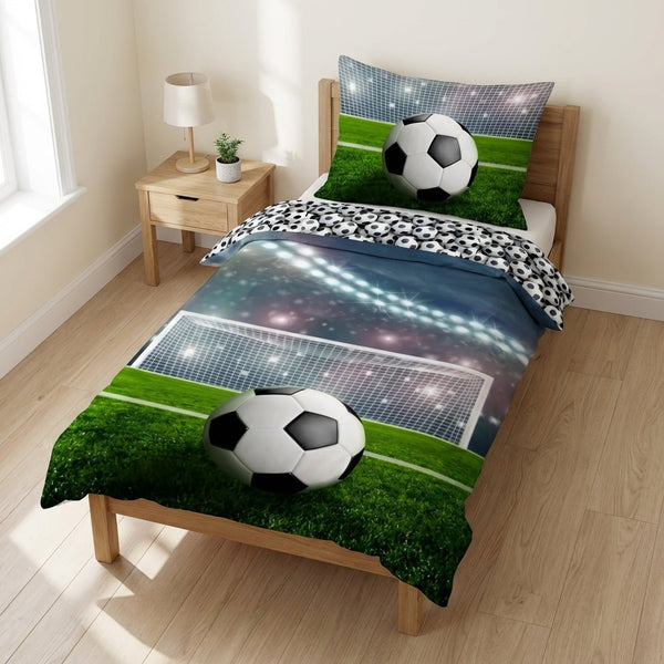 Parure de lit Football 140x200 + taie 65x65 cm – Coton