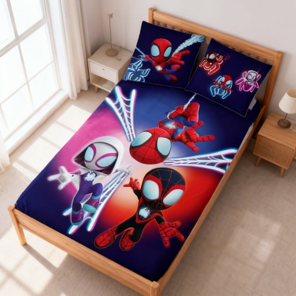 Parure de lit Spidey & Friends réversible 100x140 + taie 40x45 cm – Coton