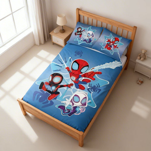 Vue de côté - Parure de lit Spidey & Friends – 100x140